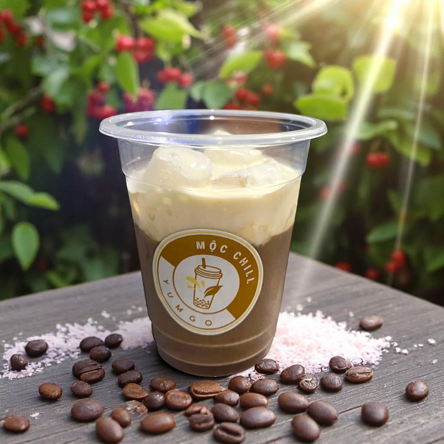 Cafe sữa muối hồng