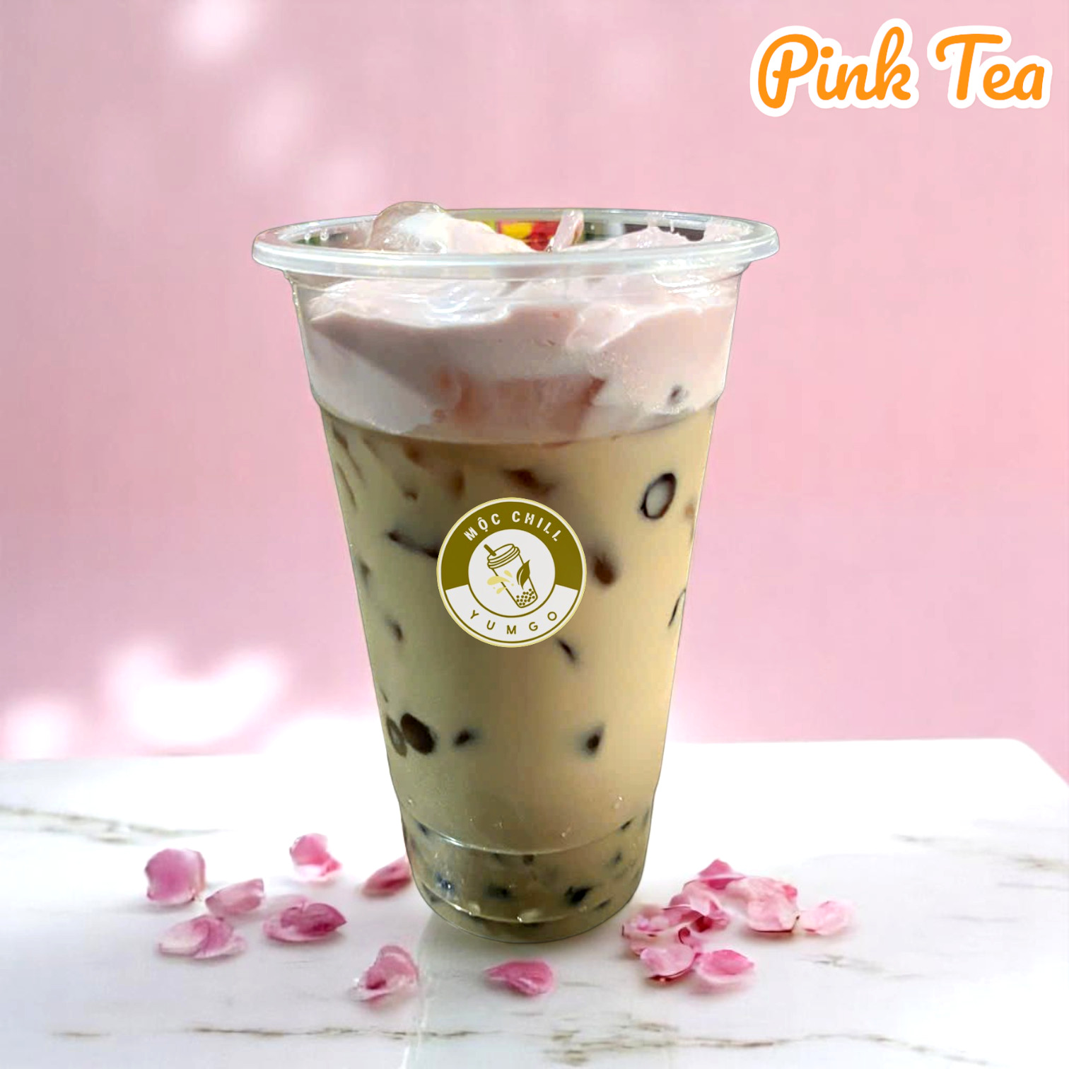 Trà sữa kem hồng trân châu Pink Trend