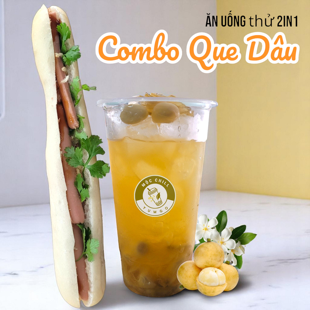 Combo Bánh mì Que + Trà Dâu da mứt dâu da